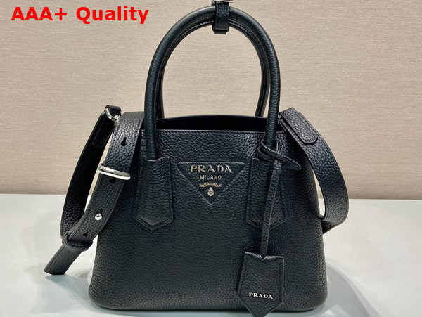 Prada Double Leather Mini Bag in Black 1BG443 Replica