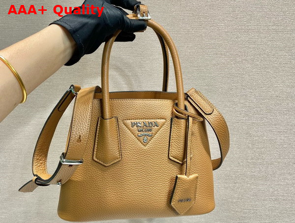 Prada Double Leather Mini Bag in Caramel 1BG443 Replica