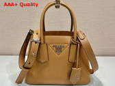 Prada Double Leather Mini Bag in Caramel 1BG443 Replica