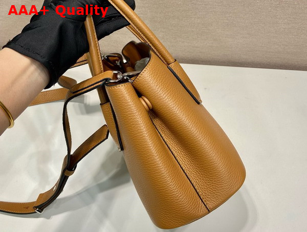 Prada Double Leather Mini Bag in Caramel 1BG443 Replica