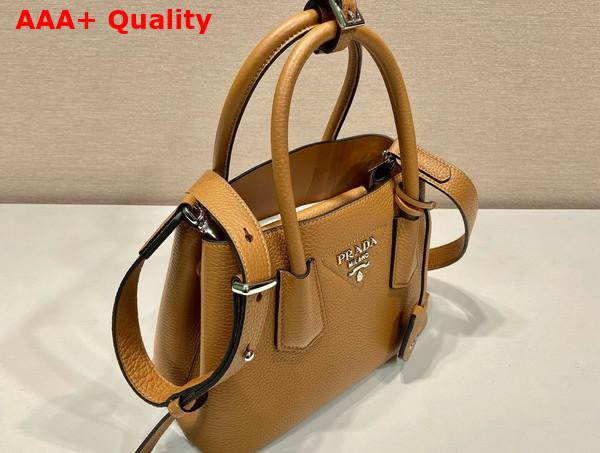 Prada Double Leather Mini Bag in Caramel 1BG443 Replica