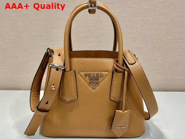 Prada Double Leather Mini Bag in Caramel 1BG443 Replica