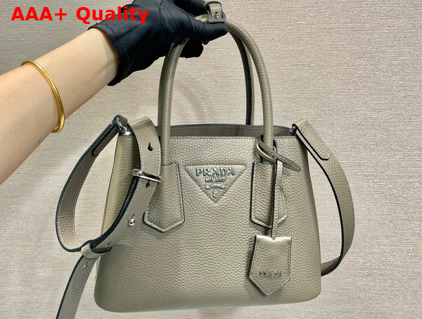 Prada Double Leather Mini Bag in Slate Grey 1BG443 Replica