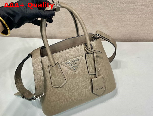 Prada Double Leather Mini Bag in Slate Grey 1BG443 Replica