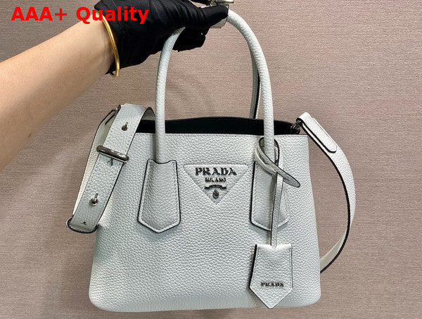 Prada Double Leather Mini Bag in White 1BG443 Replica