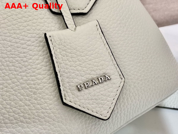 Prada Double Leather Mini Bag in White 1BG443 Replica