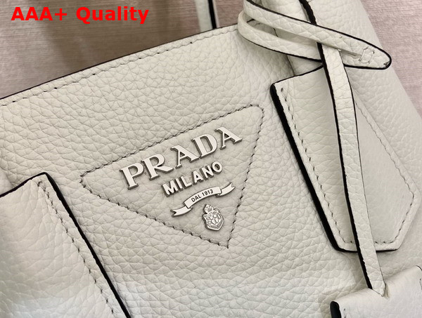 Prada Double Leather Mini Bag in White 1BG443 Replica