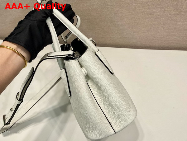 Prada Double Leather Mini Bag in White 1BG443 Replica