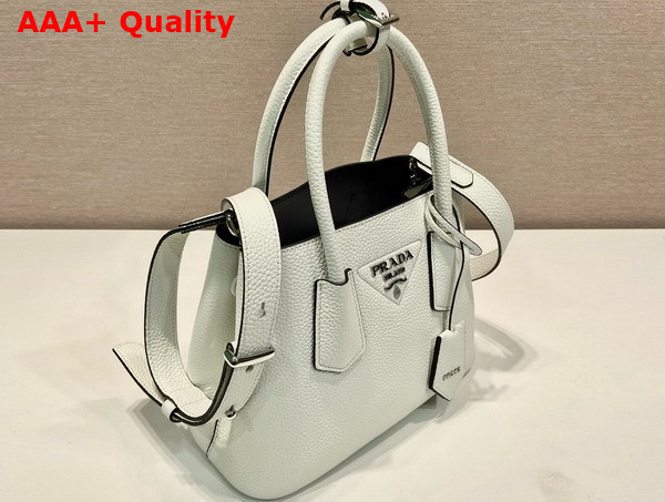 Prada Double Leather Mini Bag in White 1BG443 Replica