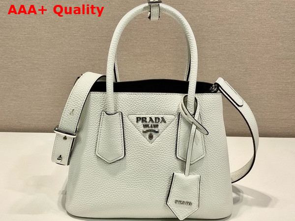 Prada Double Leather Mini Bag in White 1BG443 Replica