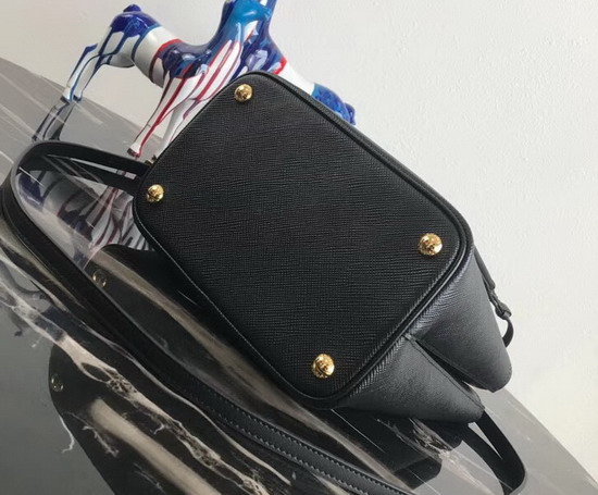 Prada Double Medium Bag Black Saffiano Leather