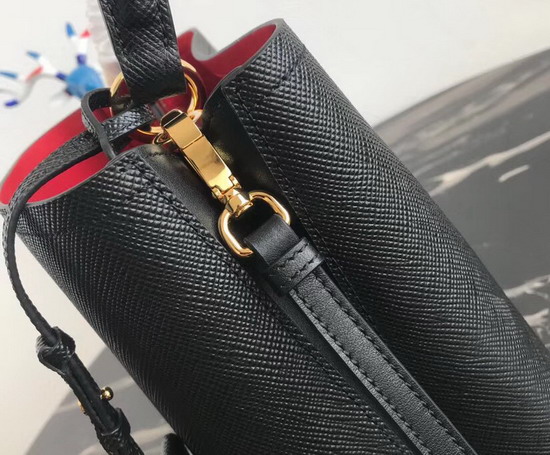 Prada Double Medium Bag Black Saffiano Leather