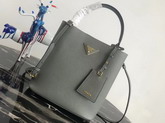 Prada Double Medium Bag Grey Saffiano Leather