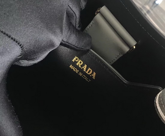 Prada Double Medium Bag Grey Saffiano Leather