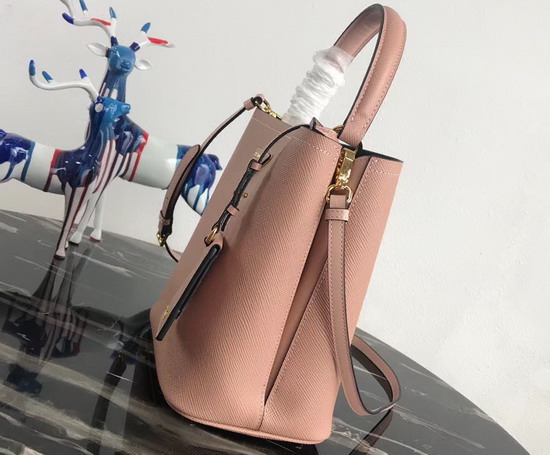 Prada Double Medium Bag Pink Saffiano Leather