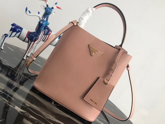 Prada Double Medium Bag Pink Saffiano Leather