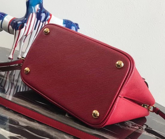 Prada Double Medium Bag Red Saffiano Leather