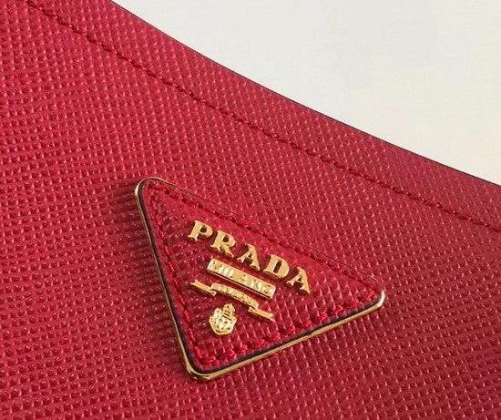 Prada Double Medium Bag Red Saffiano Leather