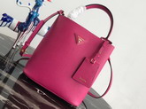 Prada Double Medium Bag Rose Saffiano Leather