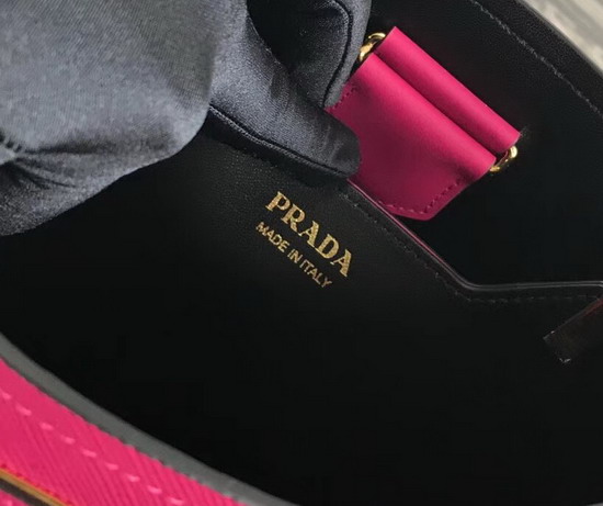 Prada Double Medium Bag Rose Saffiano Leather