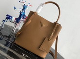 Prada Double Medium Bag Tan Saffiano Leather