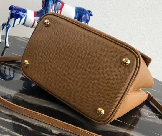 Prada Double Medium Bag Tan Saffiano Leather