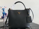 Prada Double Saffiano Leather Bag in Black