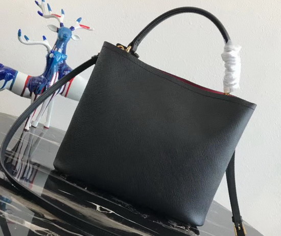 Prada Double Saffiano Leather Bag in Black