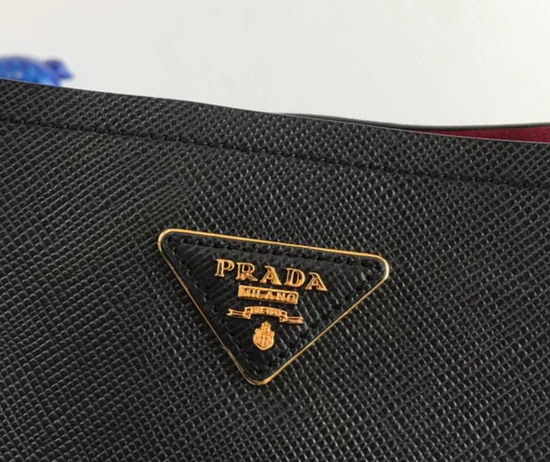 Prada Double Saffiano Leather Bag in Black