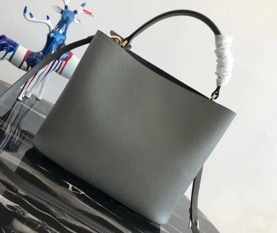 Prada Double Saffiano Leather Bag in Grey