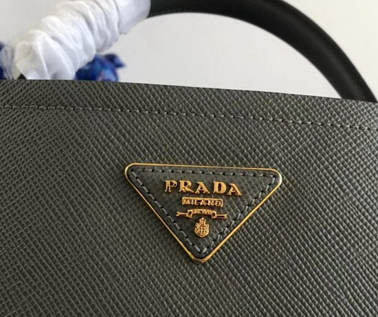 Prada Double Saffiano Leather Bag in Grey