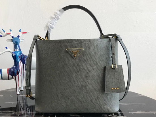 Prada Double Saffiano Leather Bag in Grey