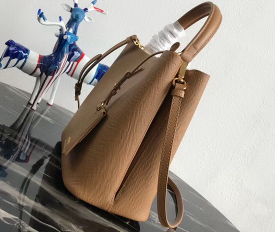 Prada Double Saffiano Leather Bag in Tan Color