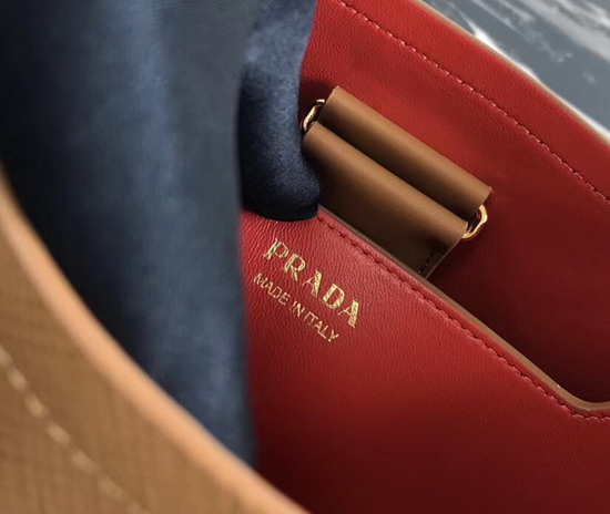 Prada Double Saffiano Leather Bag in Tan Color