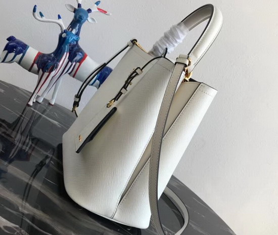 Prada Double Saffiano Leather Bag in White