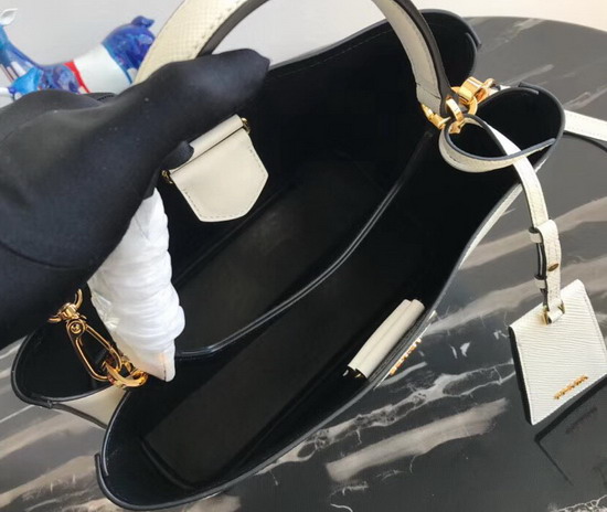 Prada Double Saffiano Leather Bag in White