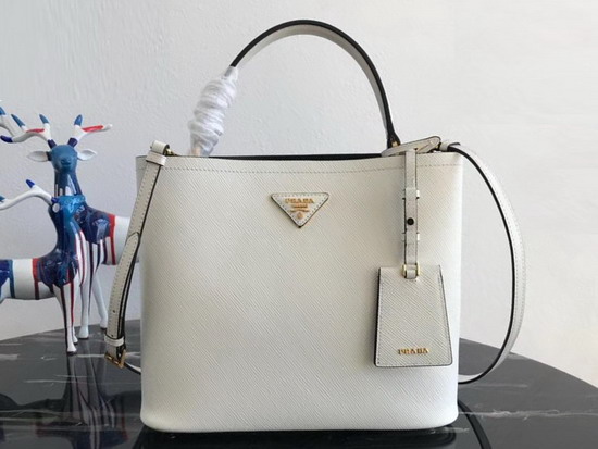 Prada Double Saffiano Leather Bag in White