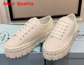 Prada Double Wheel Sequin Sneakers in White 1E787M Replica