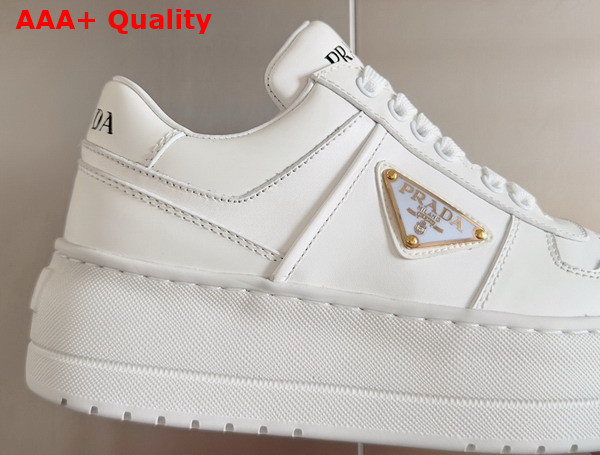 Prada Downtown Bold Leather Sneakers in White 1E792M Replica