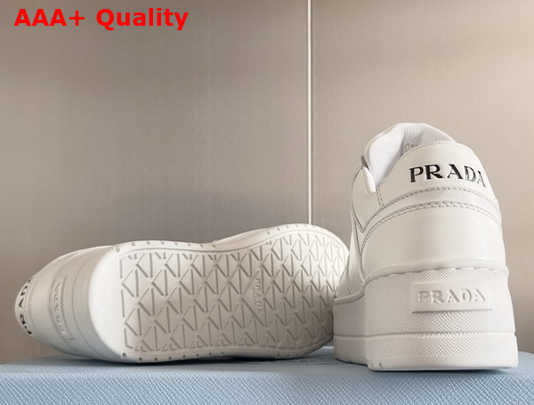 Prada Downtown Bold Leather Sneakers in White 1E792M Replica