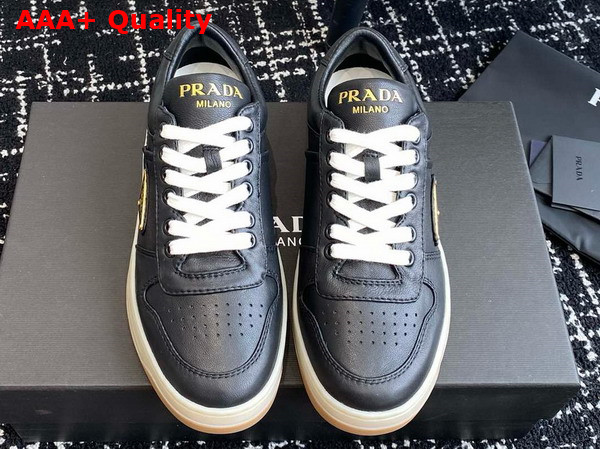 Prada Downtown Nappa Leather Sneakers in Black 1E792M Replica