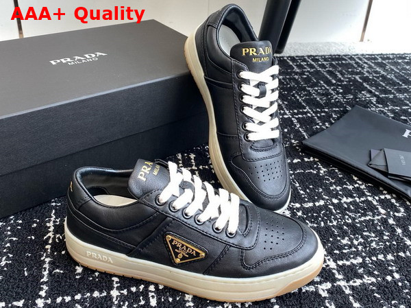 Prada Downtown Nappa Leather Sneakers in Black 1E792M Replica