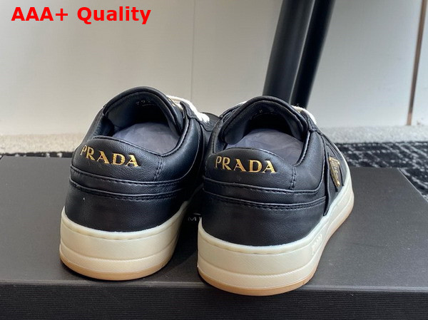 Prada Downtown Nappa Leather Sneakers in Black 1E792M Replica