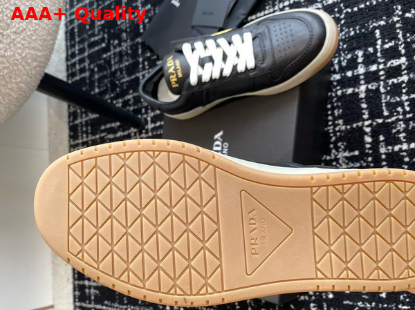 Prada Downtown Nappa Leather Sneakers in Black 1E792M Replica