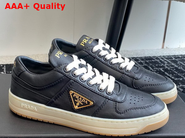 Prada Downtown Nappa Leather Sneakers in Black 1E792M Replica