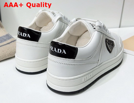 Prada Downtown Perforated Leather Sneakers White Black 1E792M Replica