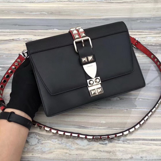 Prada Elektra Calf Leather Bag in Black