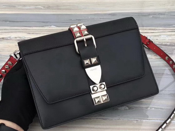 Prada Elektra Calf Leather Bag in Black