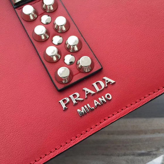 Prada Elektra Calf Leather Bag in Red