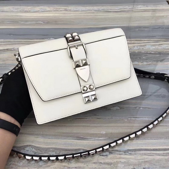 Prada Elektra Calf Leather Bag in White